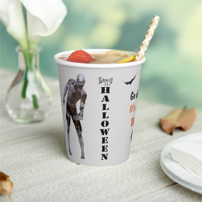 Spooky Zombie Only a Drink Halloween Party  Paper Cups (Insitu)