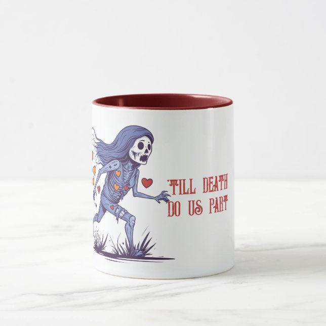 Spooky Zombie Surrounded With Hearts Mug (Center)