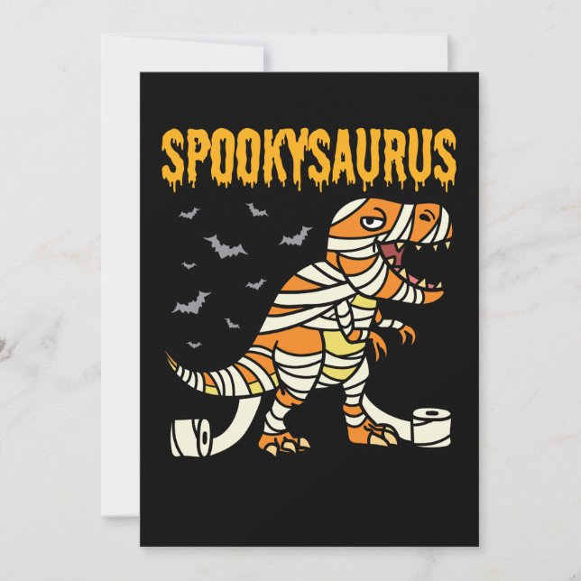 Spookysaurus Halloween Spooky T Rex Dinosaur Invitation (Front)
