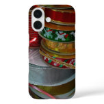 Spools of Christmas Ribbon Holiday Red and Gold iPhone 16 Case