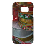 Spools of Christmas Ribbon Holiday Red and Gold Samsung Galaxy S7 Case