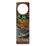 Spools of Christmas Ribbon Holiday Red and Gold Door Hanger