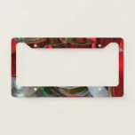 Spools of Christmas Ribbon Holiday Red and Gold License Plate Frame