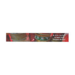 Spools of Christmas Ribbon Holiday Red and Gold Wrap Around Label