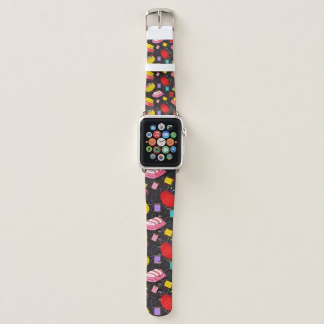 Spools Sewing Threads Pins Blankets Seamstress Apple Watch Band (Front)