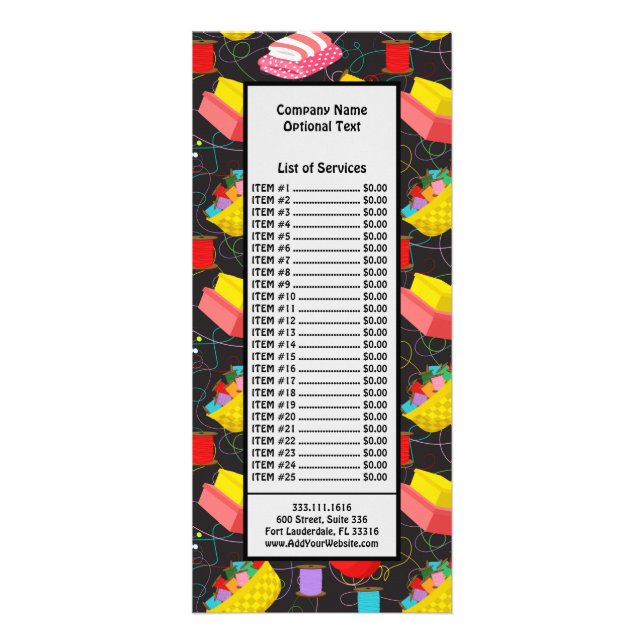 Spools Sewing Threads Pins Blankets Seamstress Rack Card (Front)