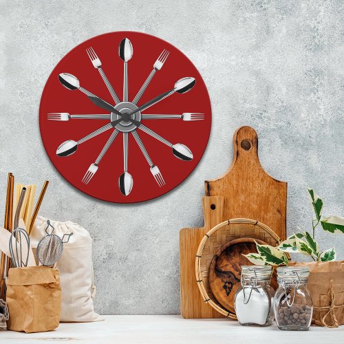 Spoon and Fork Kitchen Wall Clock