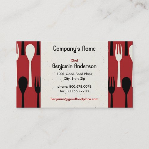 Spoon &amp; Fork Business Card