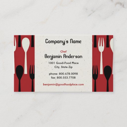 Customizable Spoon &amp; Fork Business Card