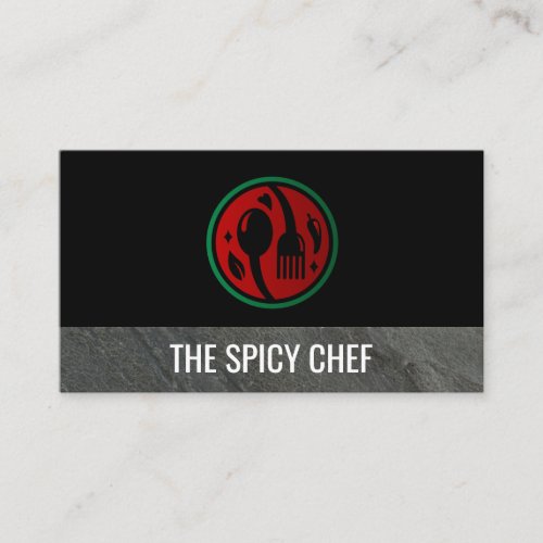 Spoon Fork Chili Logo  Business Card