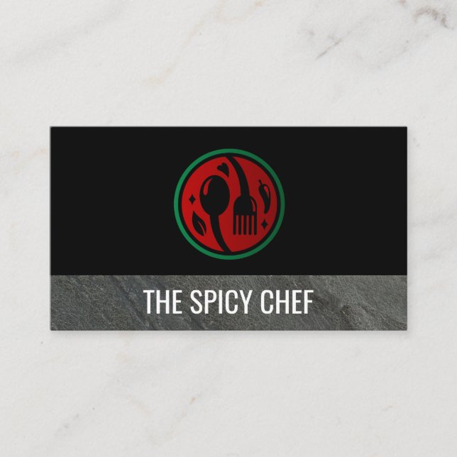 Spoon Fork Chili Logo  Business Card (Front)