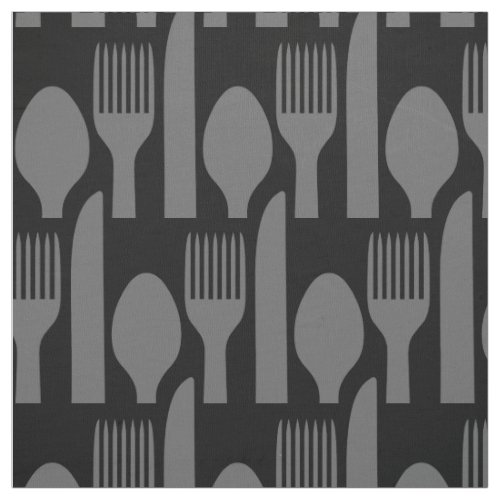 Spoon Knife Fork Graphic Fabric