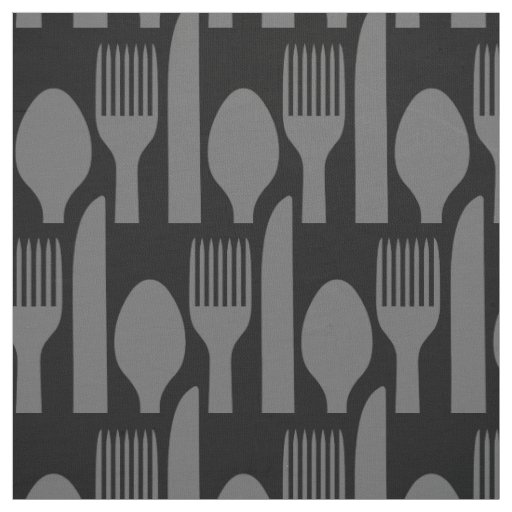 Spoon Knife Fork Graphic Fabric
