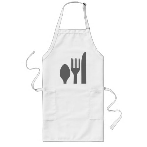 Spoon Knife Fork Graphic Long Apron