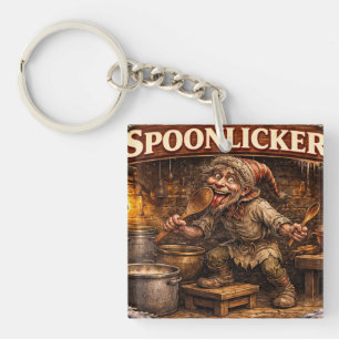 Spoon Licker Icelandic Yule Lad postcard  Keychain