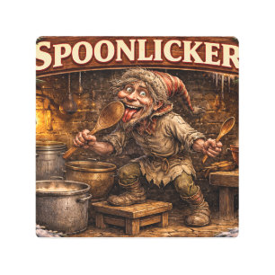 Spoon Licker Icelandic Yule Lad postcard  Metal Print