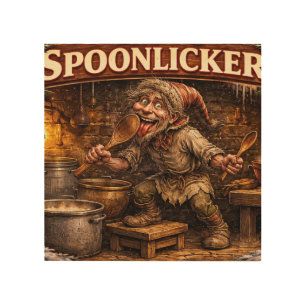 Spoon Licker Icelandic Yule Lad postcard  Wood Wall Art