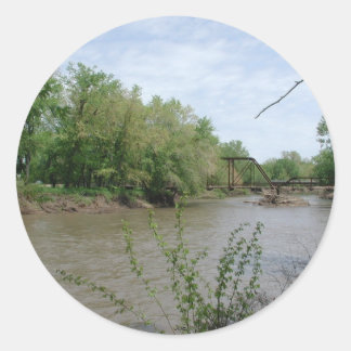 Spoon River Iron Bridge Classic Round Sticker