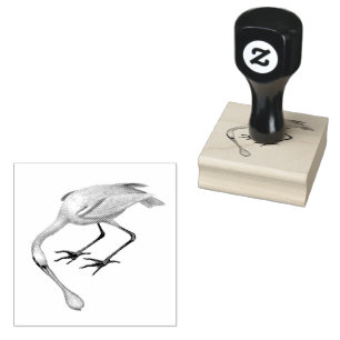 Spoonbill Birds Vintage Illustrations Rubber Stamp