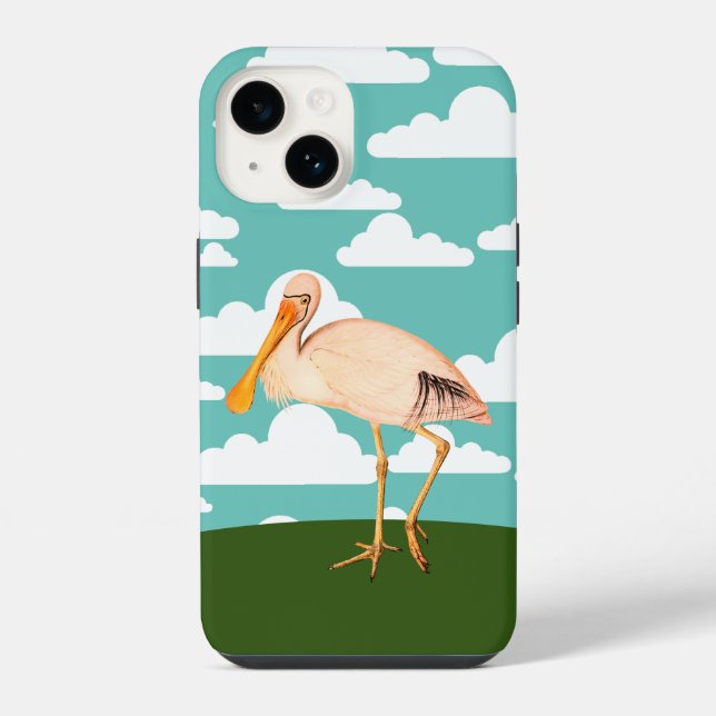 Spoonbill, Roseate Iphone Case (Back)