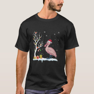 Spoonbill Santa Hat Festive Tree Light Christmas P T-Shirt