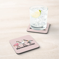 Spoonbills Rock! Beverage Coaster