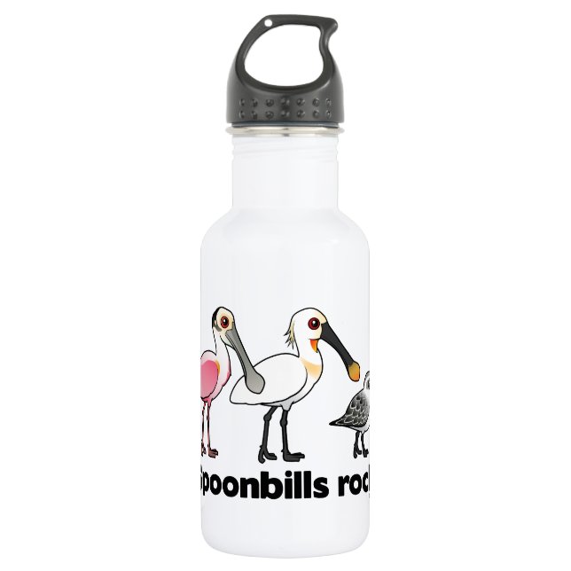 Spoonbills Rock! Water Bottle (Front)