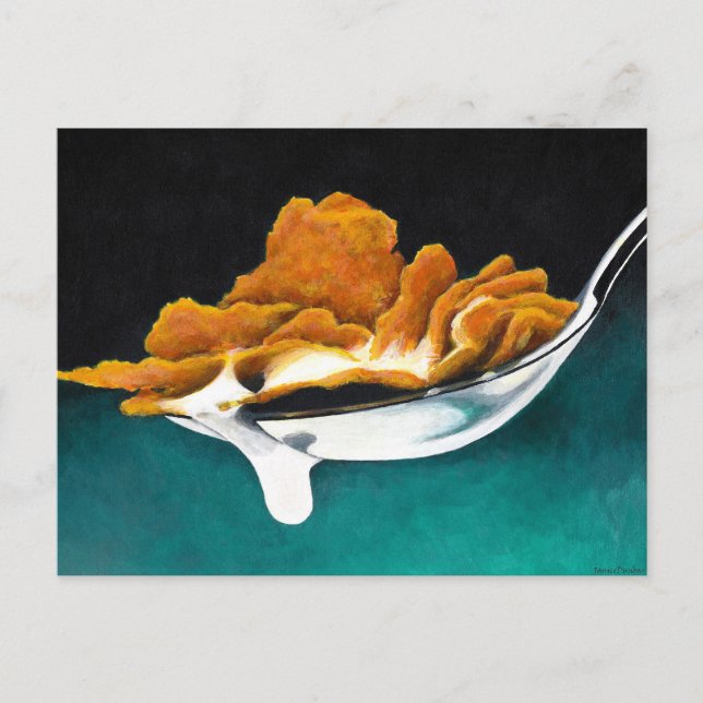 Spoonful of Cereal and Milk Painting Post Card (Front)