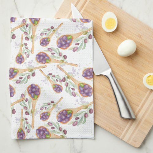 Spoonful of Olives Pattern  Kitchen Towel