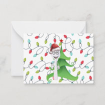 Spoonie Christmas Lights Flat Note Card