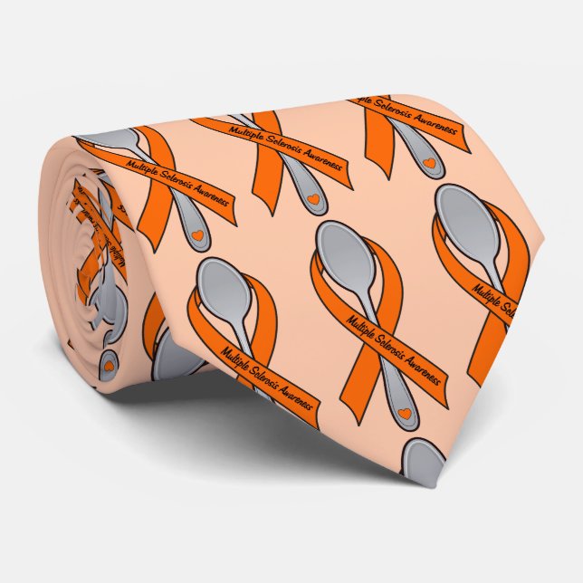 Spoonie Life: Cure Multiple Sclerosis! Neck Tie (Rolled)
