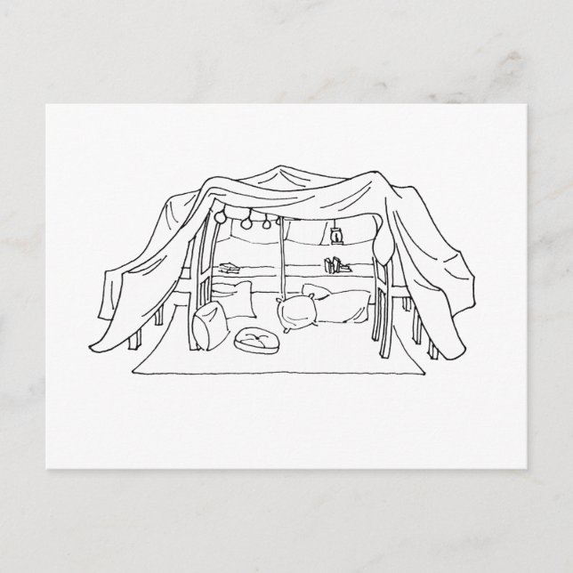 Spoonie-Pillow/Blanket Fort-Chronic Illness Postcard (Front)