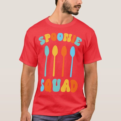 Spoonie Squad Colorful Spoons Retro Style T_Shirt