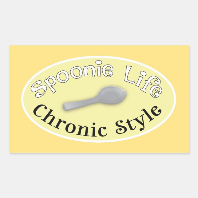 Spoonie Style - Soft Yellow Rectangular Sticker (Front)