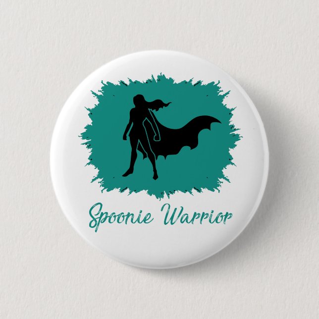 Spoonie Warrior (clear) Button (Front)