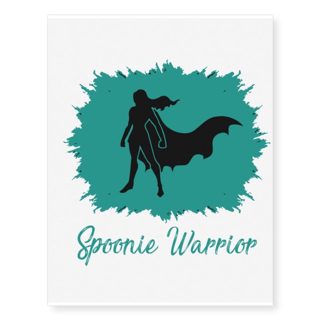 Spoonie Warrior Temporary Tattoo (clear logo) (Front)