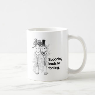 Spooning leads to forking coffee mug