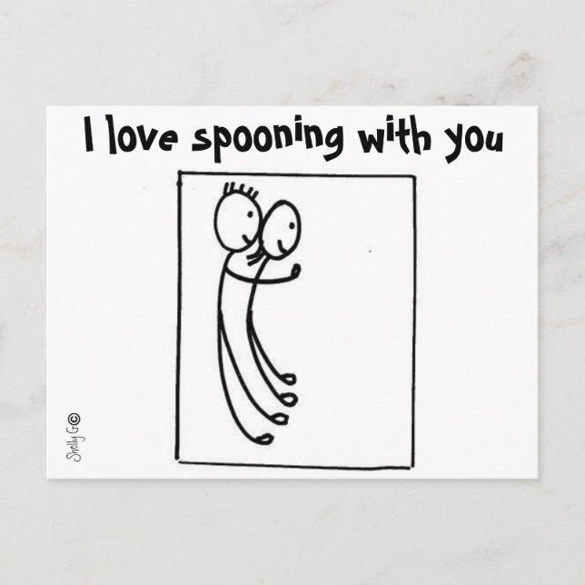 Spooning Romantic Love Postcards (Front)