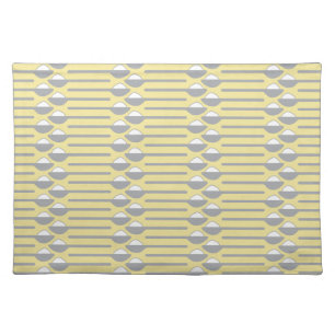 Spoons of Sugar Gray and Yellow Cloth Place Mat