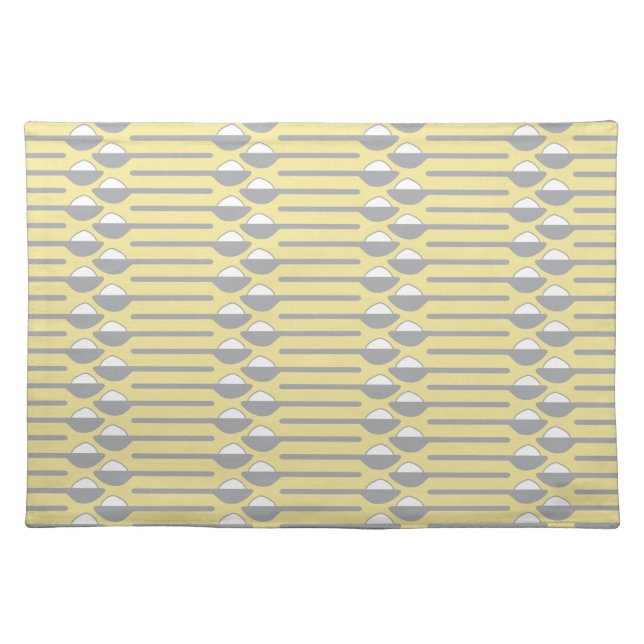 Spoons of Sugar Gray and Yellow Cloth Place Mat (Front)