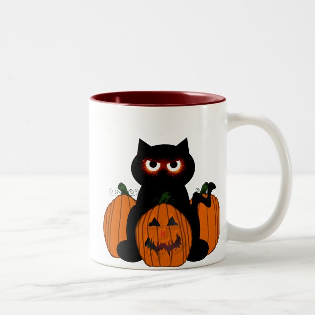 Spoooky Kitty Two-Tone Coffee Mug (Right)