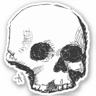 spoopy skull sticker