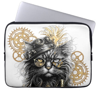 Sporcket-Paws The Funky Steampunk Cat Laptop Sleeve