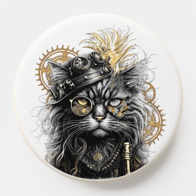 Sporcket-Paws The Funky Steampunk Cat  PopSocket (Popsocket)