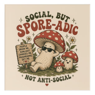 Spore-Adic Mood – Cute Chill Mushroom Retro Design Acrylic Print