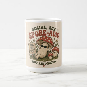 Spore-Adic Mood – Cute Chill Mushroom Retro Design Coffee Mug