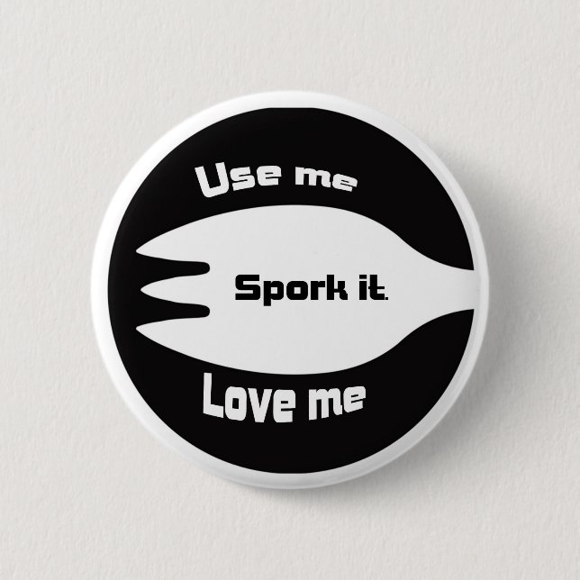 Spork it pinback button (Front)