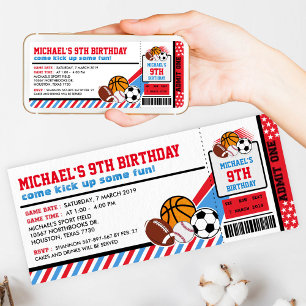 Sport All Star Ticket Pass Birthday Invitation