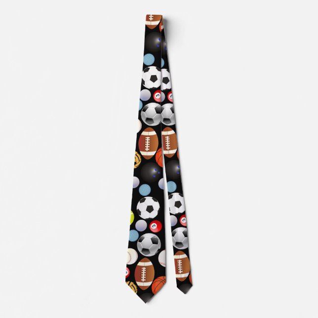 Sport Balls Pattern Neck Tie (Front)