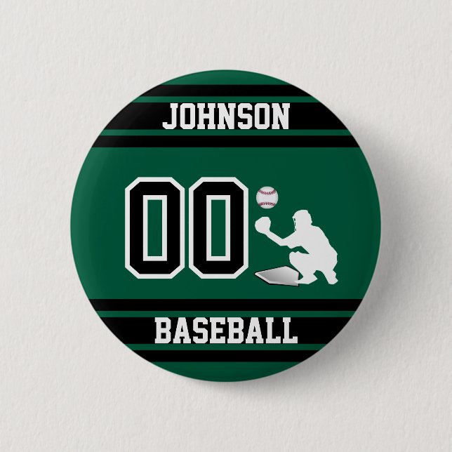 Sport Baseball - Catcher - Green - Create Your Own Button (Front)